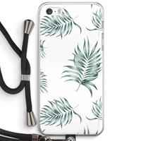 CaseCompany Simple leaves: iPhone 5 / 5S / SE Transparant Hoesje met koord