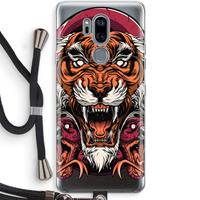 CaseCompany Tiger and Rattlesnakes: LG G7 Thinq Transparant Hoesje met koord