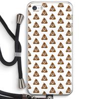 CaseCompany Poop emoji: iPhone 5 / 5S / SE Transparant Hoesje met koord