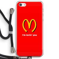 CaseCompany I'm lovin' you: iPhone 5 / 5S / SE Transparant Hoesje met koord
