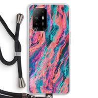 CaseCompany Electric Times: Oppo A94 5G Transparant Hoesje met koord