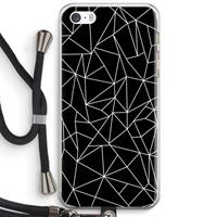 CaseCompany Geometrische lijnen wit: iPhone 5 / 5S / SE Transparant Hoesje met koord