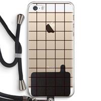 CaseCompany Rooster: iPhone 5 / 5S / SE Transparant Hoesje met koord