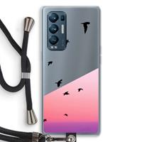 CaseCompany Fly away: Oppo Find X3 Neo Transparant Hoesje met koord