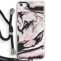 CaseCompany Roze stroom: iPhone 5 / 5S / SE Transparant Hoesje met koord