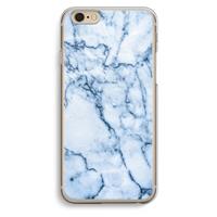 CaseCompany Blauw marmer: iPhone 6 / 6S Transparant Hoesje