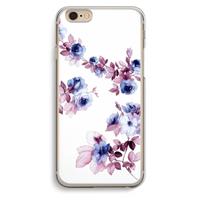 CaseCompany Waterverf bloemen: iPhone 6 / 6S Transparant Hoesje