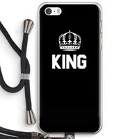 CaseCompany King zwart: iPhone 5 / 5S / SE Transparant Hoesje met koord