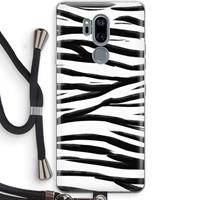 CaseCompany Zebra pattern: LG G7 Thinq Transparant Hoesje met koord