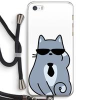 CaseCompany Cool cat: iPhone 5 / 5S / SE Transparant Hoesje met koord