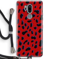 CaseCompany Red Leopard: LG G7 Thinq Transparant Hoesje met koord
