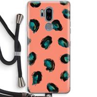 CaseCompany Pink Cheetah: LG G7 Thinq Transparant Hoesje met koord