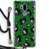 CaseCompany Green Cheetah: LG G7 Thinq Transparant Hoesje met koord