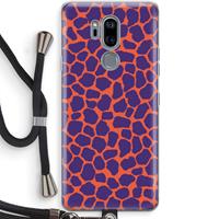 CaseCompany Purple Giraffe: LG G7 Thinq Transparant Hoesje met koord