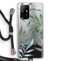 CaseCompany Tropical watercolor leaves: Oppo A94 5G Transparant Hoesje met koord