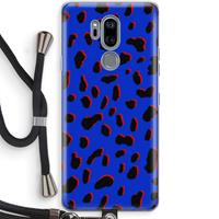 CaseCompany Blue Leopard: LG G7 Thinq Transparant Hoesje met koord