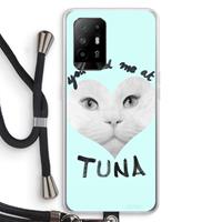 CaseCompany You had me at tuna: Oppo A94 5G Transparant Hoesje met koord