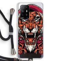 CaseCompany Tiger and Rattlesnakes: Oppo A94 5G Transparant Hoesje met koord