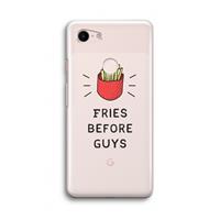 CaseCompany Fries before guys: Google Pixel 3 Transparant Hoesje