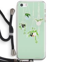 CaseCompany Hang In There: iPhone 5 / 5S / SE Transparant Hoesje met koord