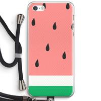 CaseCompany Watermeloen: iPhone 5 / 5S / SE Transparant Hoesje met koord