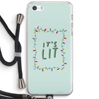 CaseCompany It's Lit: iPhone 5 / 5S / SE Transparant Hoesje met koord