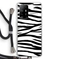 CaseCompany Zebra pattern: Oppo A94 5G Transparant Hoesje met koord