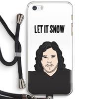 CaseCompany Let It Snow: iPhone 5 / 5S / SE Transparant Hoesje met koord