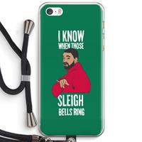 CaseCompany Sleigh Bells Ring: iPhone 5 / 5S / SE Transparant Hoesje met koord