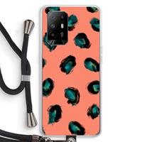 CaseCompany Pink Cheetah: Oppo A94 5G Transparant Hoesje met koord
