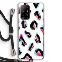 CaseCompany Cheetah color: Oppo A94 5G Transparant Hoesje met koord