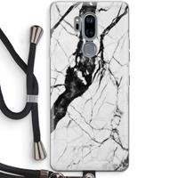 CaseCompany Witte marmer 2: LG G7 Thinq Transparant Hoesje met koord