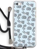 CaseCompany Poezen: iPhone 5 / 5S / SE Transparant Hoesje met koord