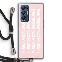 CaseCompany Hotline bling pink: Oppo Find X3 Neo Transparant Hoesje met koord