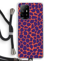 CaseCompany Purple Giraffe: Oppo A94 5G Transparant Hoesje met koord