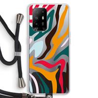 CaseCompany Colored Zebra: Oppo A94 5G Transparant Hoesje met koord