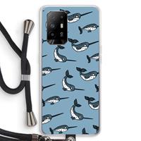 CaseCompany Narwhal: Oppo A94 5G Transparant Hoesje met koord