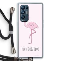 CaseCompany Pink positive: Oppo Find X3 Neo Transparant Hoesje met koord