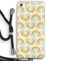 CaseCompany Regenboog: iPhone 5 / 5S / SE Transparant Hoesje met koord