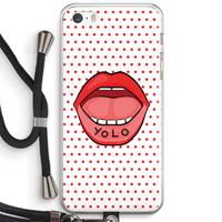 CaseCompany Yolo Denise: iPhone 5 / 5S / SE Transparant Hoesje met koord