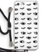 CaseCompany Eye pattern #2: iPhone 5 / 5S / SE Transparant Hoesje met koord