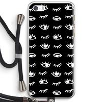 CaseCompany Eye pattern #3: iPhone 5 / 5S / SE Transparant Hoesje met koord