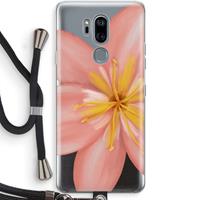 CaseCompany Pink Ellila Flower: LG G7 Thinq Transparant Hoesje met koord