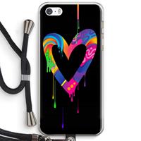 CaseCompany Melts My Heart: iPhone 5 / 5S / SE Transparant Hoesje met koord