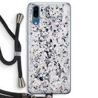 CaseCompany Gespikkelde marmer: Huawei P20 Transparant Hoesje met koord