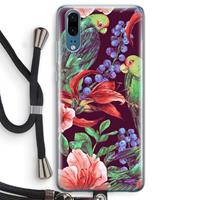 CaseCompany Papegaaien: Huawei P20 Transparant Hoesje met koord