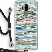CaseCompany Watercolor Agate: LG G7 Thinq Transparant Hoesje met koord