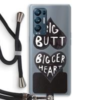 CaseCompany Big butt bigger heart: Oppo Find X3 Neo Transparant Hoesje met koord