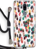 CaseCompany Tropical Dots: LG G7 Thinq Transparant Hoesje met koord