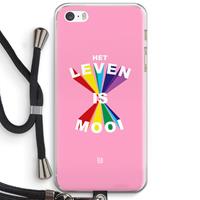CaseCompany Het Leven Is Mooi: iPhone 5 / 5S / SE Transparant Hoesje met koord